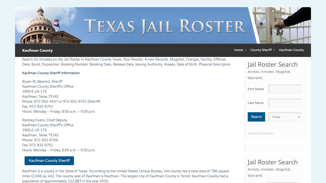 Kaufman County | Jail Roster Search