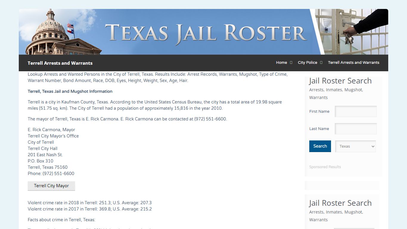 Terrell Arrests and Warrants | Jail Roster Search