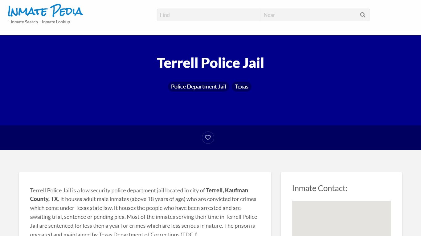 Terrell Police Jail – Inmate Pedia – Inmate Search ...